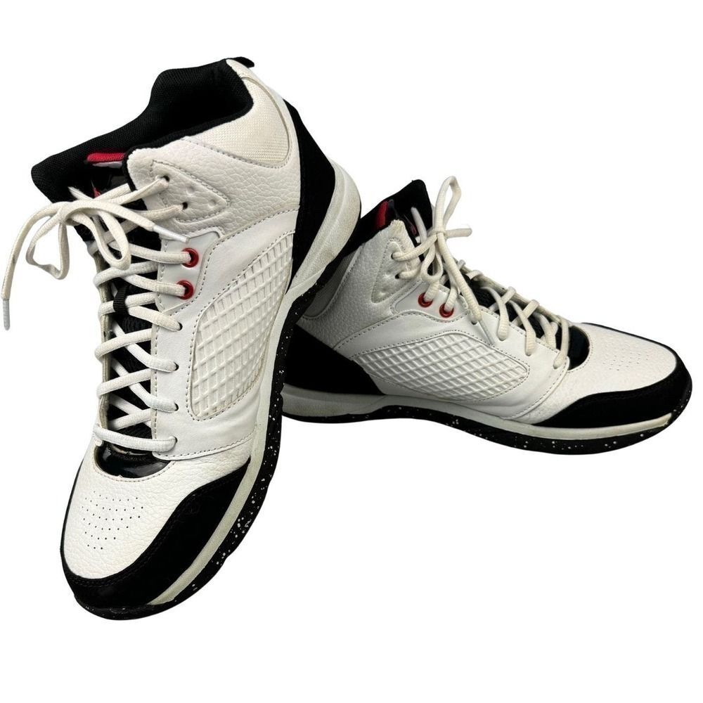 AND1 Men's Basketball Shoes Sneakers White Black Mid-Top Lace Up 28802104 Sz 9.5